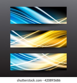 Abstract blue wavy background or web header