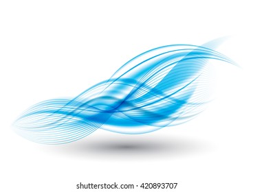 Abstract blue wavy background or web header