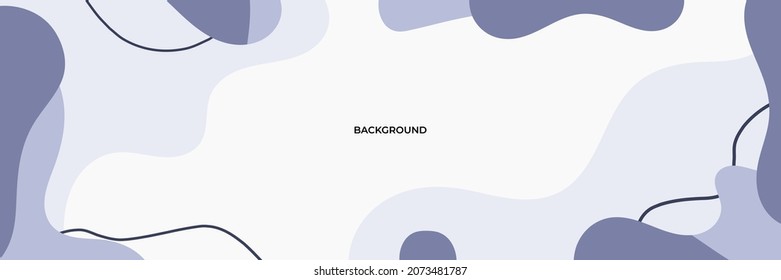 Abstract blue wavy backgrounds. Hand drawn various shapes and doodle objects. Contemporary modern trendy vector illustrations. Pastel colors
