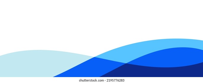 Abstract blue wavy banner background design vector. Summer tropical sea minimal wallpaper.