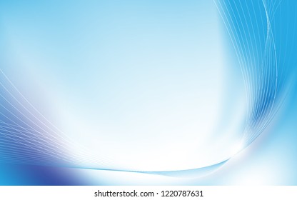 Abstract blue wavy with blurred light curved lines background