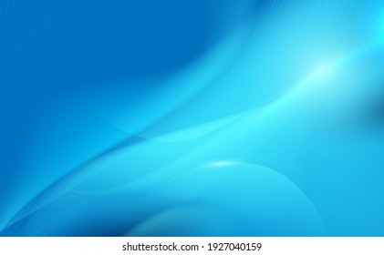 Abstract blue wavy with blurred light curved lines background. Vector illustration