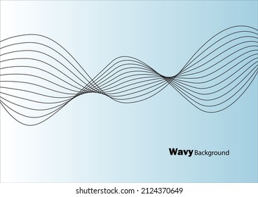 Abstract blue wavy with blurred light curved  background