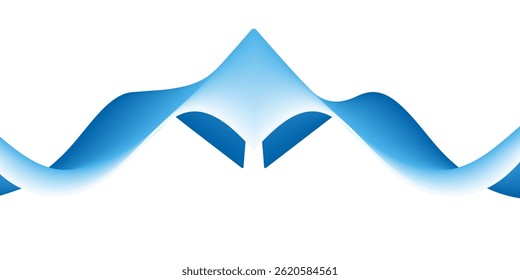 Abstrakte blaue wellenförmige mit unscharfem Licht gekrümmte Linien auf weißem Hintergrund. moderne Vektorgrafik eps 10