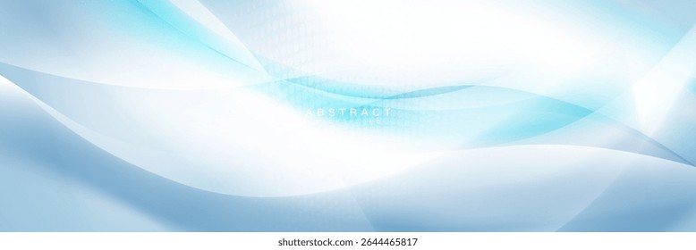 Abstract blue wavy with blurred light curved lines background