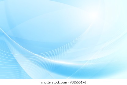Abstract blue wavy and blurred light curved lines background