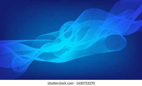 Abstract blue wavy bright layout background