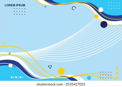 Abstract blue wavy business style background