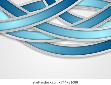 Abstract blue wavy corporate background. Vector illustration