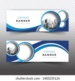 Abstract blue wavy corporate  banner design template