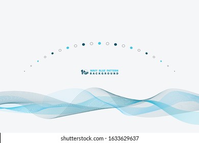 Abstract blue wavy design of cover pattern artwork background. Decorate for ad, poster, template design, print. illustration vector eps10
