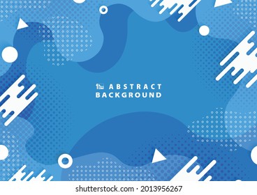 Resumen de diseño ondulado azul del diseño moderno de plantillas. Material gráfico con fondo de patrón geométrico. vector de ilustración
