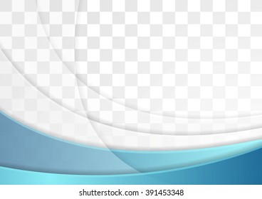 Abstract blue wavy flyer template design. Vector background