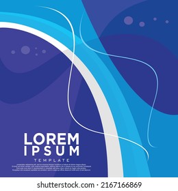 Abstract blue wavy geometric vector design template