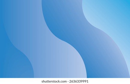 Abstract Blue Wavy Gradient Background	