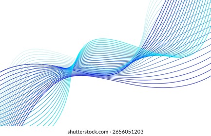 Fundo abstrato de linha ondulada azul 