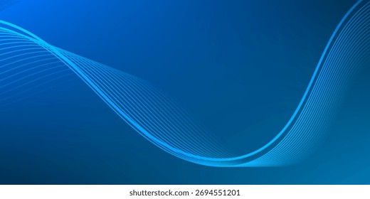 abstract blue wavy line background.