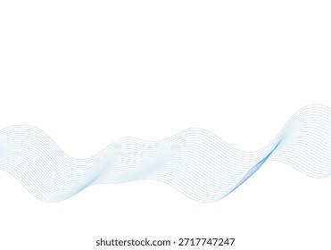 La línea ondulada azul Abstractas crea un fondo minimalista elegante para proyectos de diseño. Eps 10