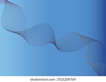 Abstract Blue Wavy Line Fluid Design, Abstract Blue Wavy Fluid Shapes Composition, Vector illustration
