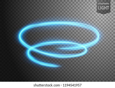 Abstrakte blaue, gewellte Linie des Lichts mit transparentem Hintergrund, einzeln und einfach zu bearbeiten. Vektorillustration-Illustration