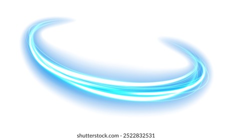 Línea ondulada azul Abstractas de la luz aislada en el fondo blanco, Ilustración vectorial