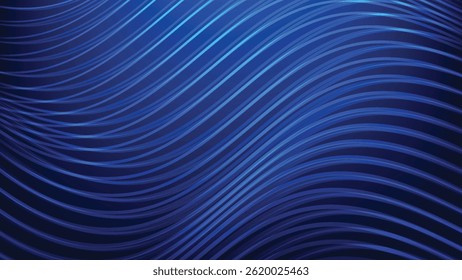 abstract blue wavy line pattern background 