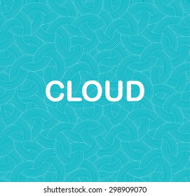 Abstract Blue Wavy Line Texture . Vector Cloud Background