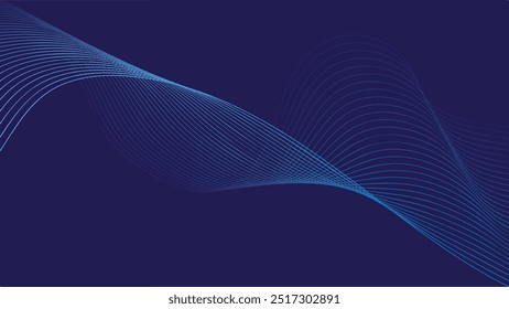 Abstract blue wavy lines background 