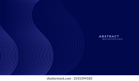 Abstract blue wavy lines corporate banner background vector