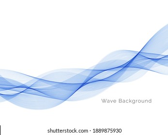 Abstract blue wavy lines design pattern background