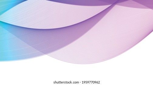 Abstract blue wavy lines on white background - Vector illustration