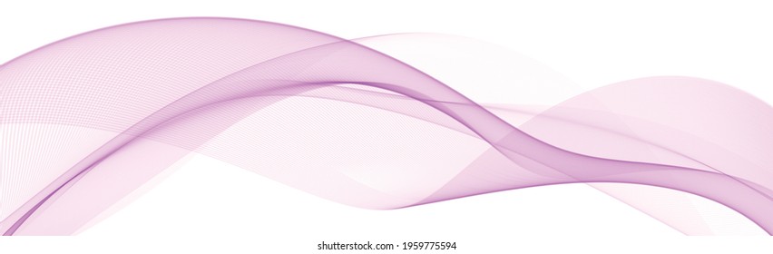 Abstract blue wavy lines on white background - Vector illustration