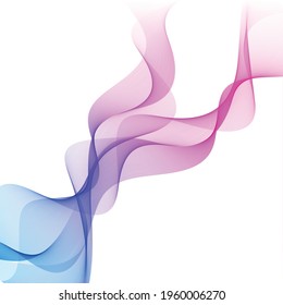 Abstract blue wavy lines on white background - Vector illustration