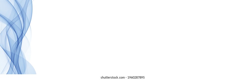 Abstract blue wavy lines on white background - Vector illustration