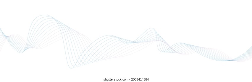 Abstract blue wavy lines on white background - Vector illustration