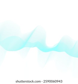 Abstract blue wavy lines on white background. Vector illustration for your design