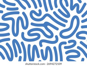 Líneas onduladas azules Abstractas en el Vector inconsútil del patrón del fondo blanco