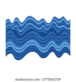Abstract blue wavy lines pattern featuring flowing layers of ocean water tides. This smooth rhythmic design creates a calming sea effect for modern creative projects.