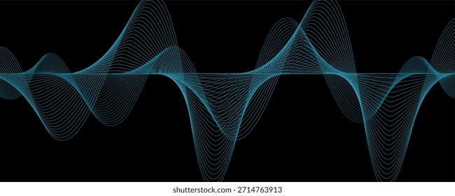 Abstractas líneas onduladas azules