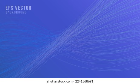 Abstract blue wavy lines vector background. Banner business template with dynamic wavy line