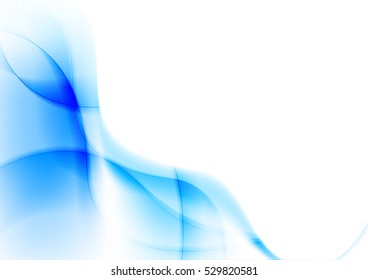 Abstract blue wavy lines vibrant background. Vector smooth waves design