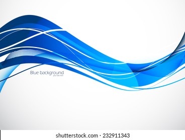 Abstract blue wavy motion tech design background