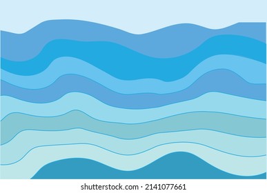  Resumen Patrón de onda azul, líneas geométricas fondo de línea de onda óptica azul, gráfico de ilustración vectorial.
