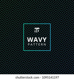 Abstract blue wavy pattern texture and background. Vector illustration