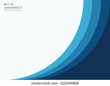Abstract of blue wavy pattern with white space background, vector eps10