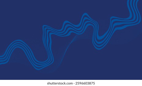 Abstract blue Wavy Ribbon Abstract Background.