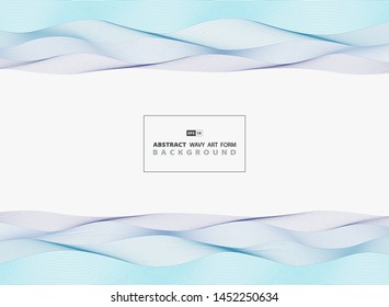 Abstract blue wavy sea pattern design lines background. Use for poster, ad, artwork design, cover, report. illustration vector eps10