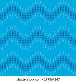 Abstract  blue wavy seamless pattern, vector background