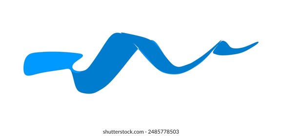 Abstract blue wavy shape, 3d render.Vector