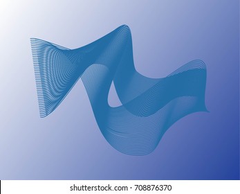 Abstract blue wavy stripes vector background vector illustration